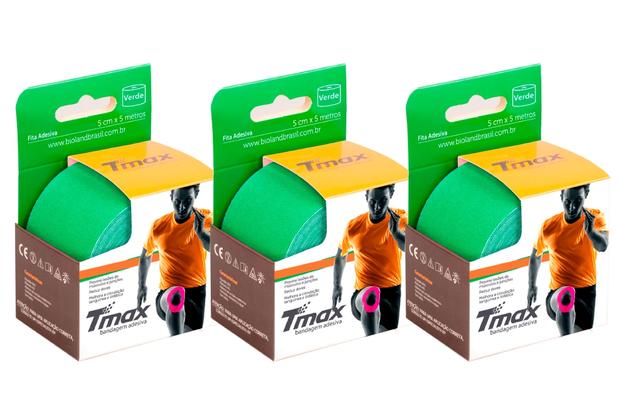 Kit 3 Fitas de Kinésio Bandagem Adesiva Tmax - Verde - Bioland Menor preço em Kit 3 Fitas de Kinésio Bandagem Adesiva Tmax - Verde - Bioland