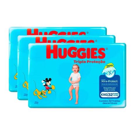 Kit 3 Fralda Huggies Tripla Proteção Mega XXG - 96 Tiras é boa?