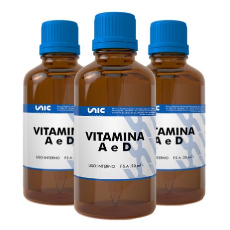 Kit 3 Frascos de Vitamina A e D 20ml - Unicpharma Menor preço em Kit 3 Frascos de Vitamina A e D 20ml - Unicpharma