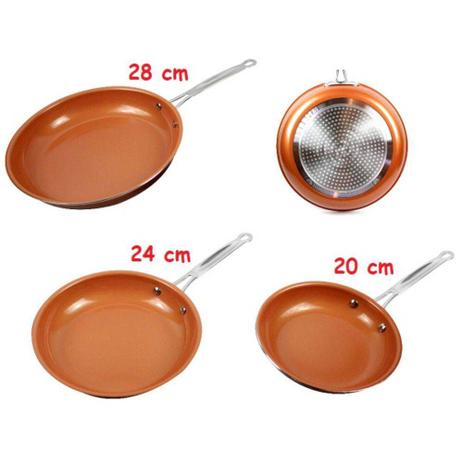 Kit 3 Frigideira Panela Revestida Cerâmica Titânio Antiaderente Sem Oleo Não Gruda 5 em 1 - Hpl Menor preço em Kit 3 Frigideira Panela Revestida Cerâmica Titânio Antiaderente Sem Oleo Não Gruda 5 em 1 - Hpl