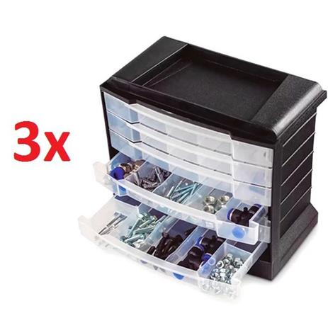 Kit 3 gaveteiro caixa organizadora com 6 gavetas e 30 divisorias organizador em plastico - Arqplast Menor preço em Kit 3 gaveteiro caixa organizadora com 6 gavetas e 30 divisorias organizador em plastico - Arqplast