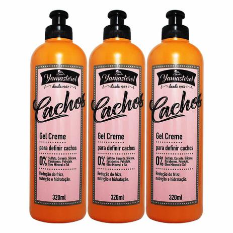 Kit 3 Gel Creme para Definir Yamasterol Cachos 320ml - Yamá Menor preço em Kit 3 Gel Creme para Definir Yamasterol Cachos 320ml - Yamá