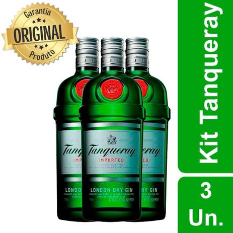 Kit: 3 GIN IMPORTADO TANQUERAY 750ML Menor preço em Kit: 3 GIN IMPORTADO TANQUERAY 750ML