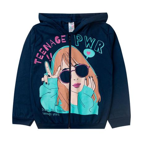 blue moletom com capuz zipper