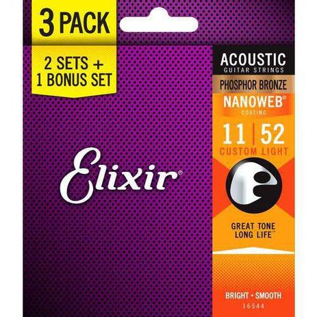 kit 3 jogos de cordas VIOLAO ACO ELIXIR 011 LIGHT PHOSPHOR BRONZE PACK LEVE3 PAGUE 2 Menor preço em kit 3 jogos de cordas VIOLAO ACO ELIXIR 011 LIGHT PHOSPHOR BRONZE PACK LEVE3 PAGUE 2