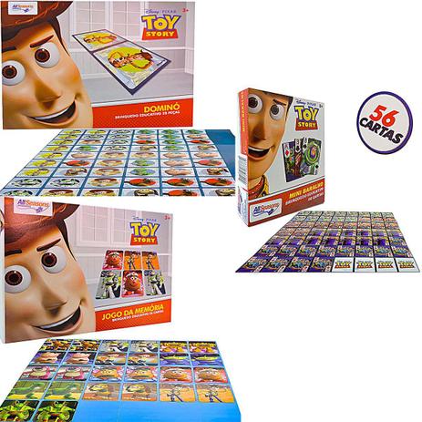 Kit 3 Jogos Memória Dominó E Mini Baralho Toy Story Disney - All seasons Menor preço em Kit 3 Jogos Memória Dominó E Mini Baralho Toy Story Disney - All seasons