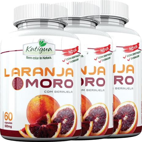 Kit 3 Laranja Moro com Berinjela (Morosil) 500mg 60 Cápsulas Katigua Menor preço em Kit 3 Laranja Moro com Berinjela (Morosil) 500mg 60 Cápsulas Katigua