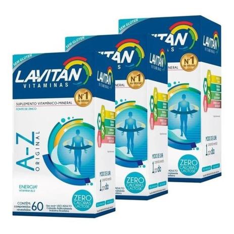 Kit 3 Lavitan A-Z Original Polivitamínico 60 Comprimidos Cada Menor preço em Kit 3 Lavitan A-Z Original Polivitamínico 60 Comprimidos Cada