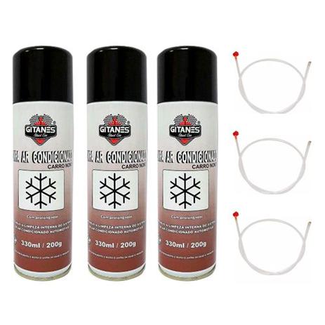 Kit 3 Limpa Ar Condicionado Spray Com Sonda Aroma: Carro Novo - Gitanes Menor preço em Kit 3 Limpa Ar Condicionado Spray Com Sonda Aroma: Carro Novo - Gitanes