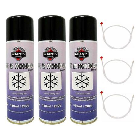 Kit 3 Limpa Ar Condicionado Spray Com Sonda Aroma: Marine - Gitanes Menor preço em Kit 3 Limpa Ar Condicionado Spray Com Sonda Aroma: Marine - Gitanes