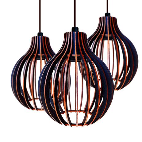 Kit 3 Luminária Lustre Pendente De Madeira Designer Moderno - JD é boa?