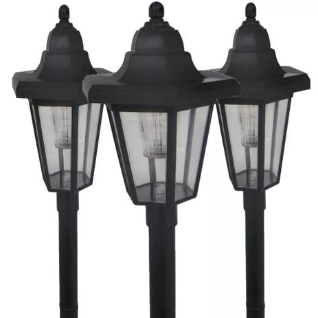 Kit 3 Luminária Solar jardim led branco colonial 45 cm balizador pvc chão prova de água - Ecoforce Menor preço em Kit 3 Luminária Solar jardim led branco colonial 45 cm balizador pvc chão prova de água - Ecoforce