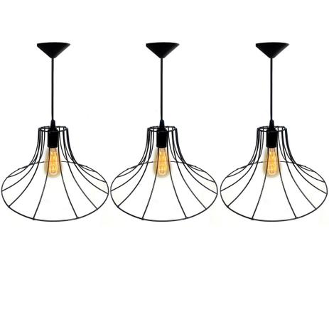 Kit 3 Lustres Pendentes Aramado Chinês Preto 20X24 - DECORA NA NET Menor preço em Kit 3 Lustres Pendentes Aramado Chinês Preto 20X24 - DECORA NA NET