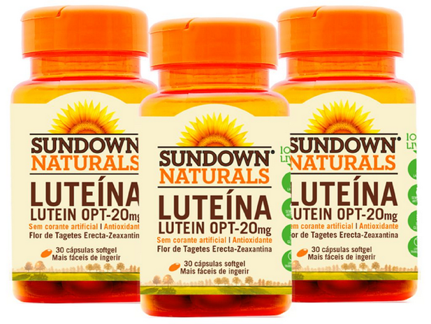Kit 3 lutein opt 20mg luteína sundown 30 cápsulas - Sundown naturals vitaminas Menor preço em Kit 3 lutein opt 20mg luteína sundown 30 cápsulas - Sundown naturals vitaminas