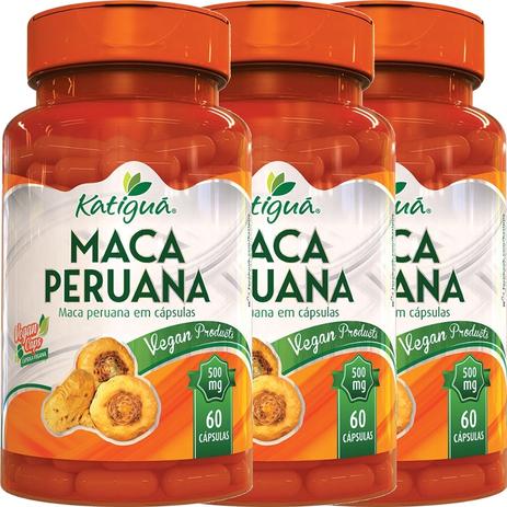 Kit 3 Maca Peruana 500mg 60 Cápsulas Katigua Menor preço em Kit 3 Maca Peruana 500mg 60 Cápsulas Katigua