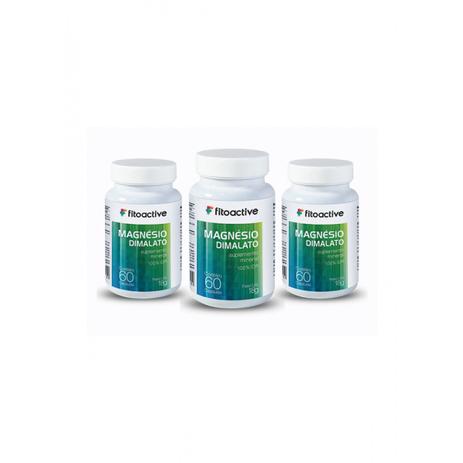 Kit 3 Magnésio Dimalato 400 mg 60 Cápsulas Fitoactive Menor preço em Kit 3 Magnésio Dimalato 400 mg 60 Cápsulas Fitoactive