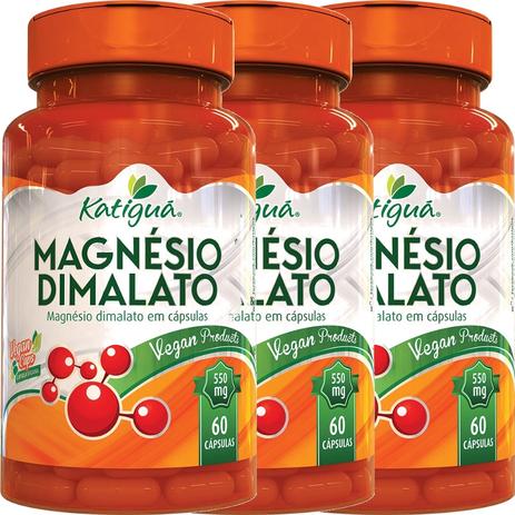 Kit 3 Magnésio Dimalato 60 Cápsulas Katigua Menor preço em Kit 3 Magnésio Dimalato 60 Cápsulas Katigua