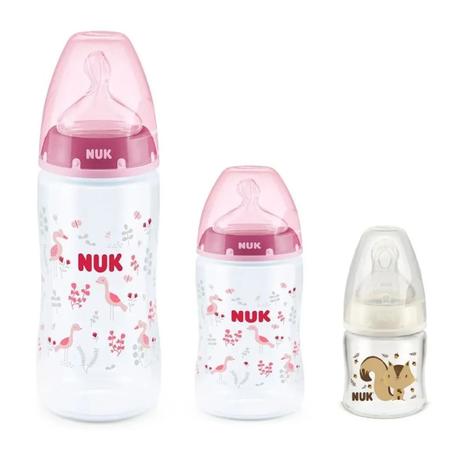 Kit 3 Mamadeira Starter Rosa 90/150/300ml First Choice - NUK Menor preço em Kit 3 Mamadeira Starter Rosa 90/150/300ml First Choice - NUK
