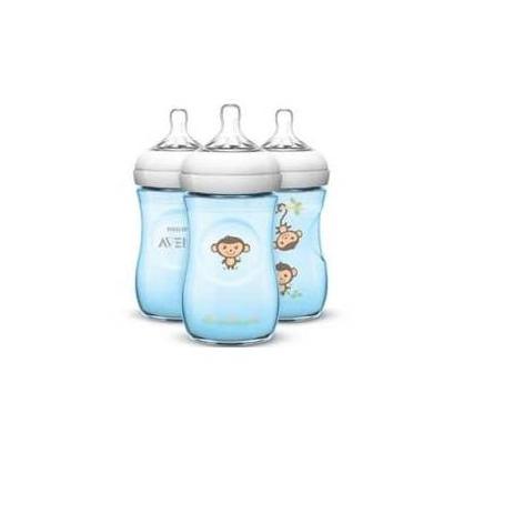 Kit 3 Mamadeiras 260ML Petala Macaco (1M+) Philips AVENT SCF644/31 Menor preço em Kit 3 Mamadeiras 260ML Petala Macaco (1M+) Philips AVENT SCF644/31