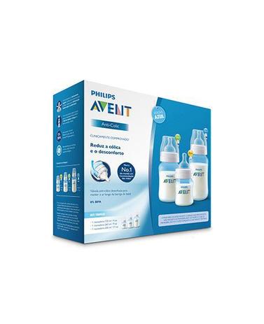 Kit 3 Mamadeiras Anti-Colic Azul 125/260/330ml Philips Avent Menor preço em Kit 3 Mamadeiras Anti-Colic Azul 125/260/330ml Philips Avent
