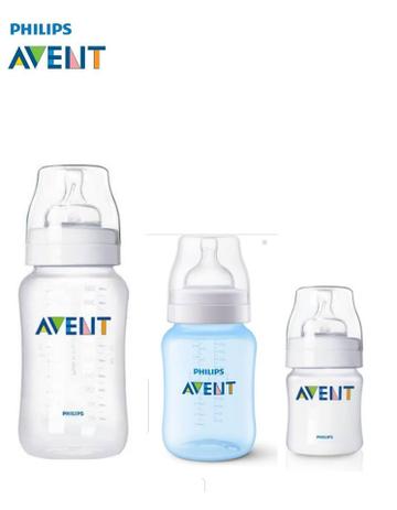 Menor preço em Kit 3 Mamadeiras Classic  125 260 e 330ml Anticolica Avent