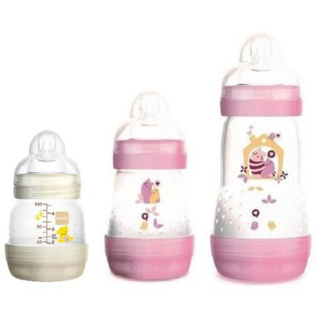 Kit 3 Mamadeiras First Bottle 130ml Bege + 160ml + 260ml Rosa (4651+4662+4664) Menor preço em Kit 3 Mamadeiras First Bottle 130ml Bege + 160ml + 260ml Rosa (4651+4662+4664)