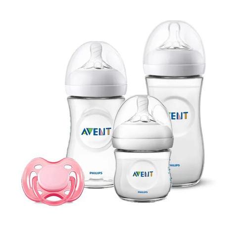 Kit 3 Mamadeiras Pétala 125 260 330ml e Chupeta Freeflow Rosa - Philips Avent Menor preço em Kit 3 Mamadeiras Pétala 125 260 330ml e Chupeta Freeflow Rosa - Philips Avent