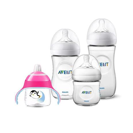 Kit 3 Mamadeiras Pétala 125 260 330ml e Copo Pinguim Rosa - Philips Avent Menor preço em Kit 3 Mamadeiras Pétala 125 260 330ml e Copo Pinguim Rosa - Philips Avent