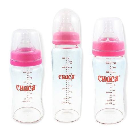 Kit 3 Mamadeiras Vidro com Bico Silicone - 220ml 240ml 260ml Rosa - Chuca baby Menor preço em Kit 3 Mamadeiras Vidro com Bico Silicone - 220ml 240ml 260ml Rosa - Chuca baby