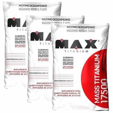 Kit 3 Mass 17500 - 3000g Leite Condensado - Max Titanium Menor preço em Kit 3 Mass 17500 - 3000g Leite Condensado - Max Titanium