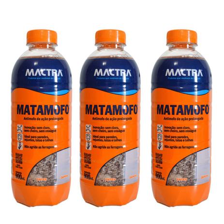Kit 3 Mata Mofo Mactra 900 ML - Ação Prolongada Mofo Não Volta Nova Embalagem Anti Mofo e Bolor (Teto de banheiro, guarda roupa, parede, armário) Menor preço em Kit 3 Mata Mofo Mactra 900 ML - Ação Prolongada Mofo Não Volta Nova Embalagem Anti Mofo e Bolor (Teto de banheiro, guarda roupa, parede, armário)