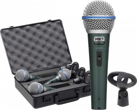 Kit 3 Microfones Profissionais Mxt Bt-58a+cabo 5m +cachimbo Menor preço em Kit 3 Microfones Profissionais Mxt Bt-58a+cabo 5m +cachimbo