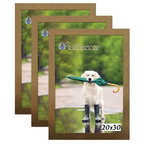 Kit 3 Molduras Porta Retrato 20X30 Dourado - Santamaria molduras Menor preço em Kit 3 Molduras Porta Retrato 20X30 Dourado - Santamaria molduras
