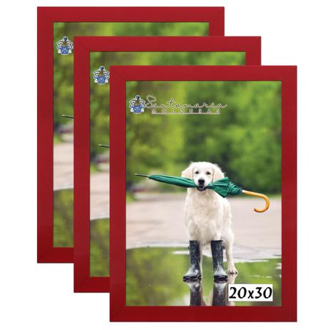 Kit 3 Molduras Porta Retrato 20X30 Vermelho - Santamaria molduras Menor preço em Kit 3 Molduras Porta Retrato 20X30 Vermelho - Santamaria molduras