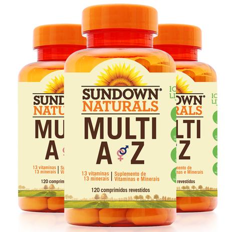 Kit 3 multi a-z mix de vitaminas e minerais sundown 120 cápsulas - Sundown naturals vitaminas Menor preço em Kit 3 multi a-z mix de vitaminas e minerais sundown 120 cápsulas - Sundown naturals vitaminas