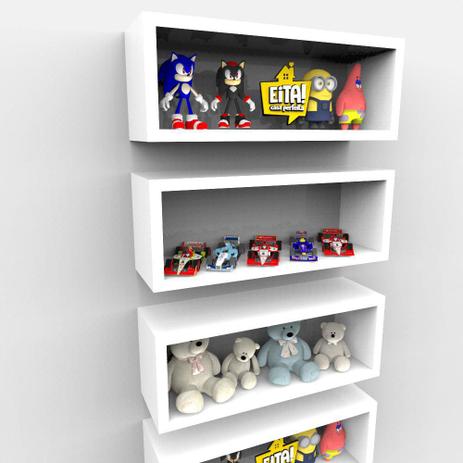 KIT 3 Nichos Decorativo Coleções Organizador Mdf Branco 40cm - Eita! casa perfeita Menor preço em KIT 3 Nichos Decorativo Coleções Organizador Mdf Branco 40cm - Eita! casa perfeita