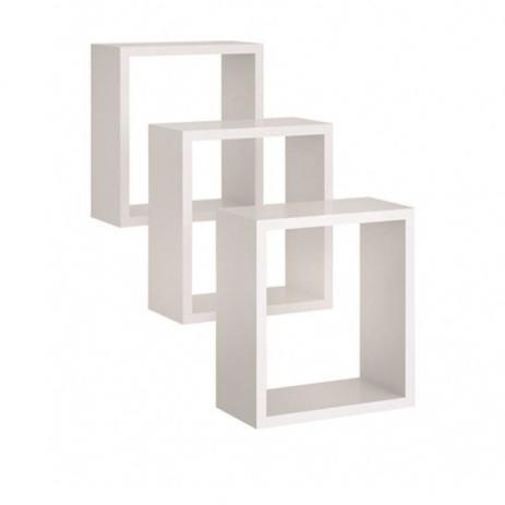 Kit 3 Nichos Quadrado Branco Peternella Menor preço em Kit 3 Nichos Quadrado Branco Peternella