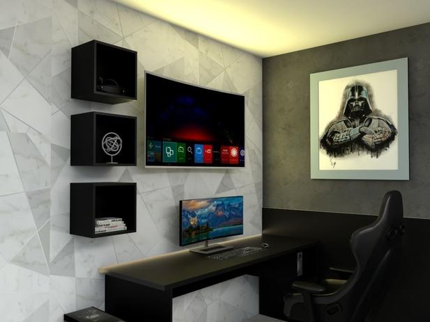 Kit 3 Nichos Quadrado Gamer Quarto Sala Escritório Decoração - Misskita Decor Menor preço em Kit 3 Nichos Quadrado Gamer Quarto Sala Escritório Decoração - Misskita Decor