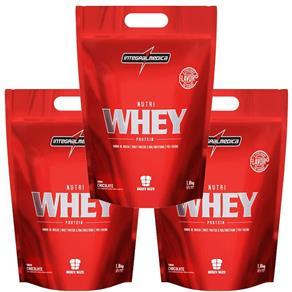 Kit 3 Nutri Whey Baunilha+ Chocolate+ Morango 1.8KG - Integral medica Menor preço em Kit 3 Nutri Whey Baunilha+ Chocolate+ Morango 1.8KG - Integral medica