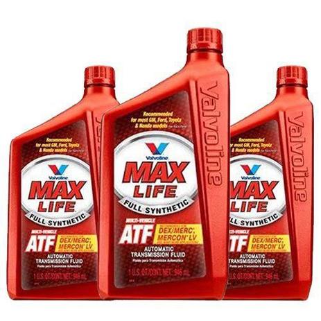 Kit 3 oleo cambio transmissao automatica maxlife atf sintetico valvoline mercon dexron 946 ml cada - kit00302 Menor preço em Kit 3 oleo cambio transmissao automatica maxlife atf sintetico valvoline mercon dexron 946 ml cada - kit00302