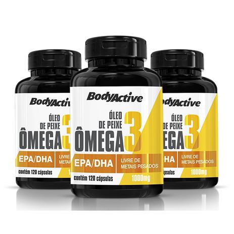 Kit 3 Ômega 3 1000 mg 120 Cápsulas Bodyactive é boa?
