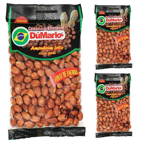 Kit 3 Pacotes Amendoim Frito com Casca Salgado 170 gramas - Amendoim dumario Menor preço em Kit 3 Pacotes Amendoim Frito com Casca Salgado 170 gramas - Amendoim dumario