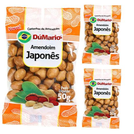 Kit 3 Pacotes Amendoim Japonês Tradicional 50 gramas - Amendoim dumario é boa?