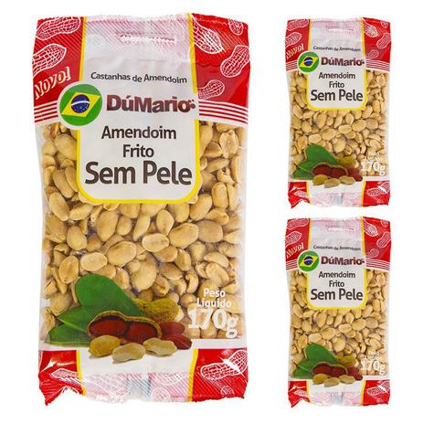 Kit 3 Pacotes Amendoim sem Casca Frito Salgado 170 gramas - Amendoim dumario Menor preço em Kit 3 Pacotes Amendoim sem Casca Frito Salgado 170 gramas - Amendoim dumario