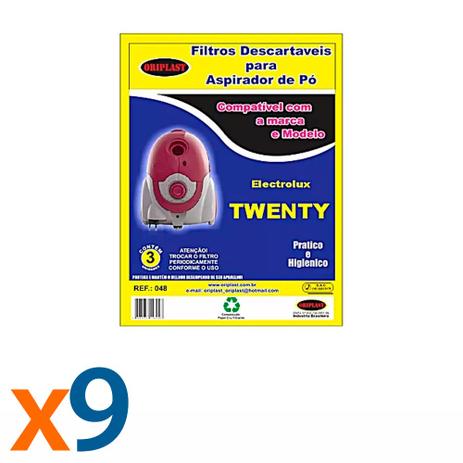 Kit 3 Pacotes Com 3 Sacos para Aspirador de Pó Twenty Electrolux Compatível - Greenbelt Menor preço em Kit 3 Pacotes Com 3 Sacos para Aspirador de Pó Twenty Electrolux Compatível - Greenbelt