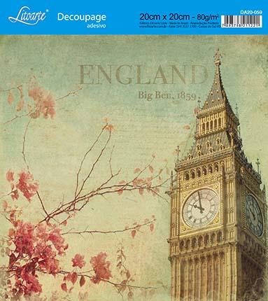 Kit 3 Papel Decoupage Adesiva 20X20 England DA20-059 - Litoarte é boa?