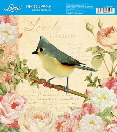 Kit 3 Papel Decoupage Adesiva 20X20 Pássaro DA20-101 - Litoarte é boa?