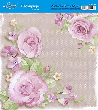 Kit 3 Papel Decoupage Adesiva 20X20 Rosas DA20-055 - Litoarte Menor preço em Kit 3 Papel Decoupage Adesiva 20X20 Rosas DA20-055 - Litoarte
