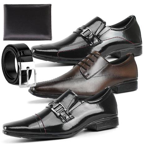Sapato Social Masculino Democrata Bico Quadrado 055129 Preto | Zariff