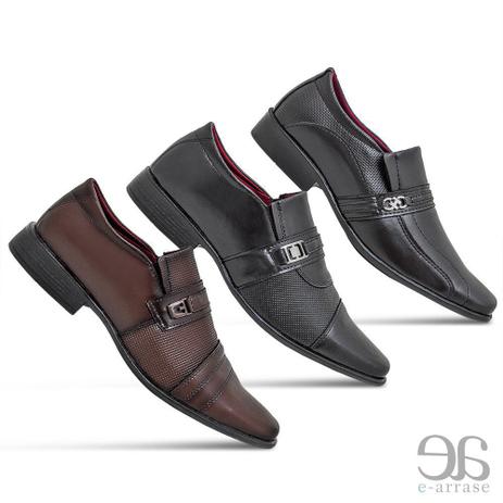 Kit 3 Pares de Sapato Social Masculino Italiano em Sintético Confortável -  E-arrase - Sapato Social Masculino - Magazine Luiza
